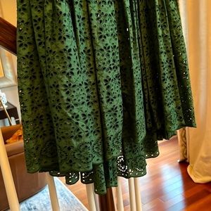 Emerald Green Cale eyelet dress